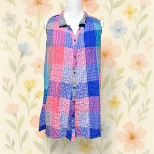 Anthropologie Holding Horses Patchwork Button Front Dress XS Boho Midi Beach